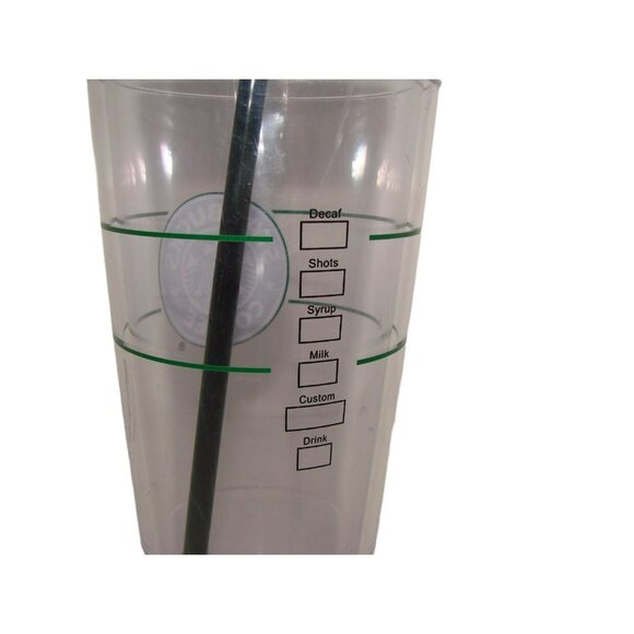 Starbucks Acrylic Cold Cup Clear Tumbler Screw Top Lid With Straw Add Ons 20 oz - Picture 4 of 9